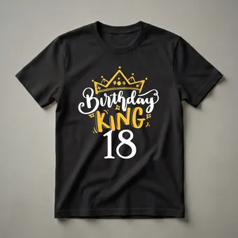 18th Birthday King Crown Graphic T-Shirt for Boys Turning 18