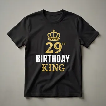 29th Birthday King Crown Graphic T-Shirt for Men