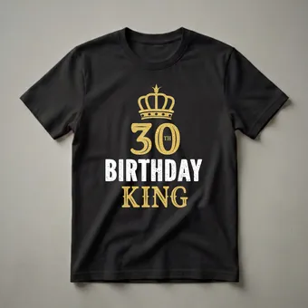30th Birthday King Crown Graphic T-Shirt for Men Turning Thirty