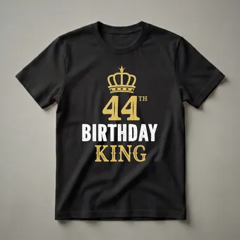 Happy 44th Birthday King Graphic T-Shirt for Men