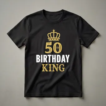 Happy 50th Birthday King Crown Graphic T-Shirt for Men