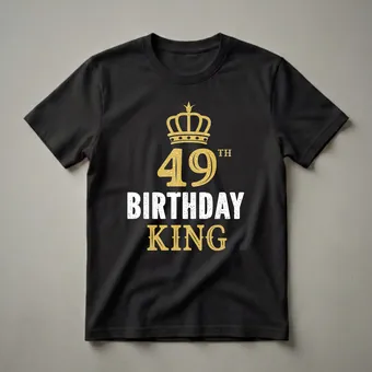 49th Birthday King Crown Graphic T-Shirt for Men Turning 49