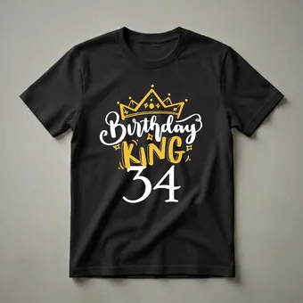 Happy 34th Birthday King Graphic T-Shirt for Men