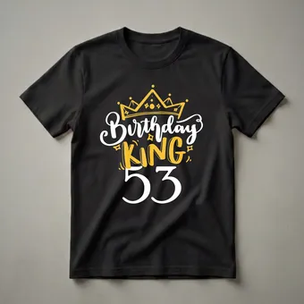 53rd Birthday King Crown Graphic T-Shirt for Men