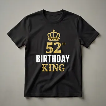 52nd Birthday King Crown Graphic Crown T-Shirt for Men