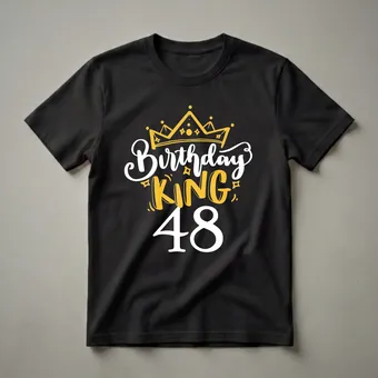 48th Birthday King Crown Graphic Crown T-Shirt for Men