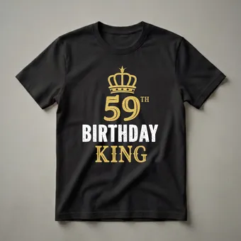 59th Birthday King Crown Graphic T-Shirt for Men Turning 59