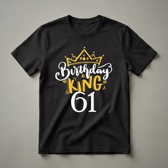 61st Birthday King Crown Graphic Crown T-Shirt for Men
