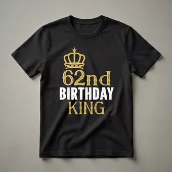 62nd Birthday King Crown Graphic T-Shirt for Men Turning 62