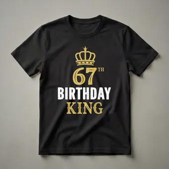 67th Birthday King Crown Graphic Crown T-Shirt for Men