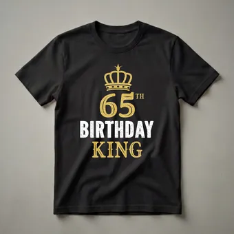 65th Birthday King Crown Graphic T-Shirt for Men Turning 65