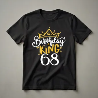 68th Birthday King Crown Graphic T-Shirt for Men