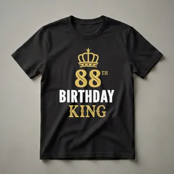 88th Birthday King Crown Graphic T-Shirt for Men Turning 88