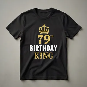 79th Birthday King Crown Graphic T-Shirt for Men