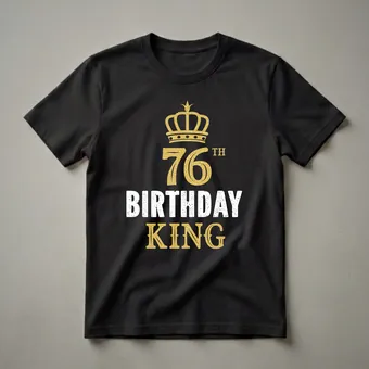 76th Birthday King Crown Graphic T-Shirt for Men Turning 76