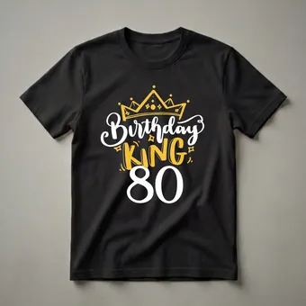 80th Birthday King Crown Graphic T-Shirt for Men Turning 80