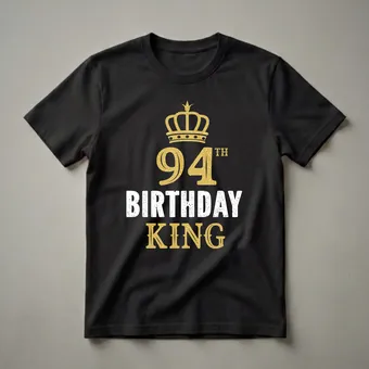 94th Birthday King Crown Graphic T-Shirt for Men Turning 94