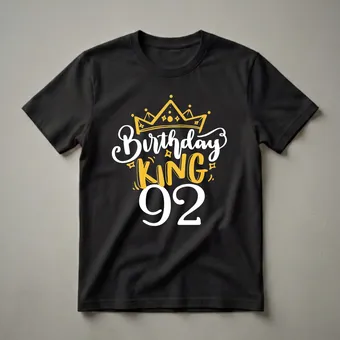 92nd Birthday King Crown Graphic T-Shirt for Men