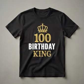 100th Birthday King Crown Graphic T-Shirt for Men