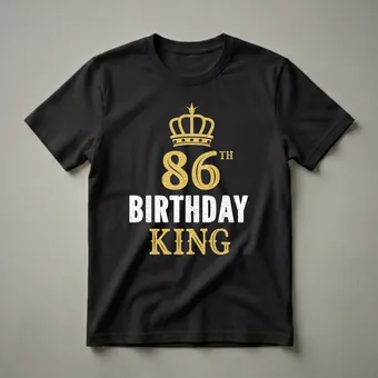 86th Birthday King Crown Graphic T-Shirt for Men