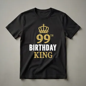 99th Birthday King Crown Graphic T-Shirt for Men Turning 99