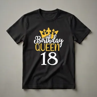 Happy 18th Birthday Queen Graphic T-Shirt for Girls Turning Eighteen