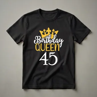 45th Birthday Queen Crown Graphic T-Shirt for Women Turning 45
