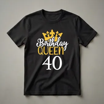 Happy 40th Birthday Queen Crown Graphic T-Shirt for Her