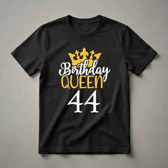 44th Birthday Queen Crown Graphic T-Shirt for Women Turning 44