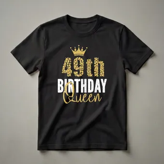 49th Birthday Queen Crown Graphic T-Shirt for Women Turning 49