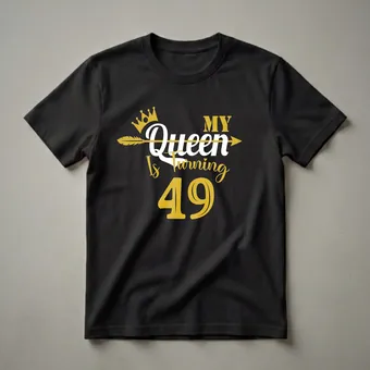 My Queen Is Turning 49 Birthday Graphic T-Shirt for Women
