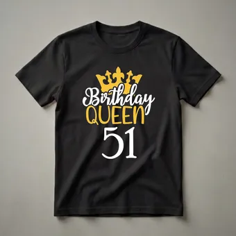 51st Birthday Queen Crown Graphic T-Shirt for Women Turning 51