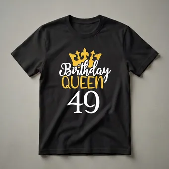 Happy 49th Birthday Queen Graphic T-Shirt for Women Turning 49