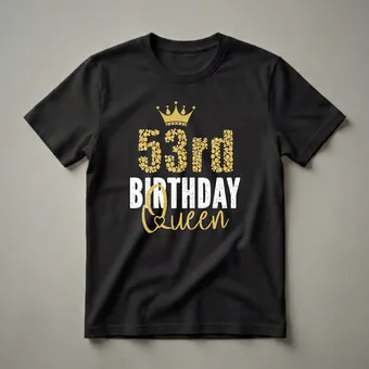 53rd Birthday Queen Crown Graphic T-Shirt for Women Turning 53
