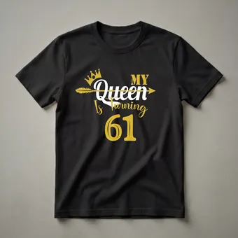 My Queen Is Turning 61 - 61st Birthday Queen Graphic T-Shirt