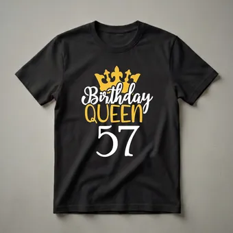57th Birthday Queen Crown Graphic T-Shirt for Women Turning 57