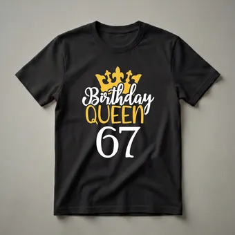 67th Birthday Queen Crown Graphic T-Shirt for Women