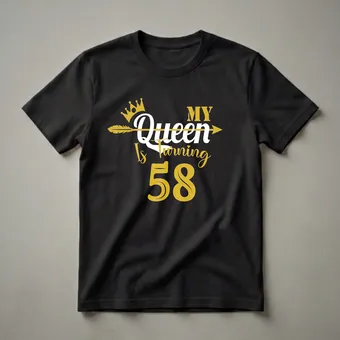 My Queen Is Turning 58 Birthday Graphic T-Shirt for Women