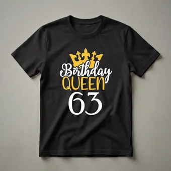 Happy 63rd Birthday Queen Graphic T-Shirt for Women Turning 63