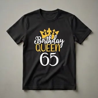 65th Birthday Queen Crown Graphic T-Shirt for Women Turning 65 Happy