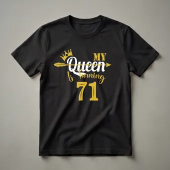 71st Birthday Queen Crown Graphic T-Shirt for Women