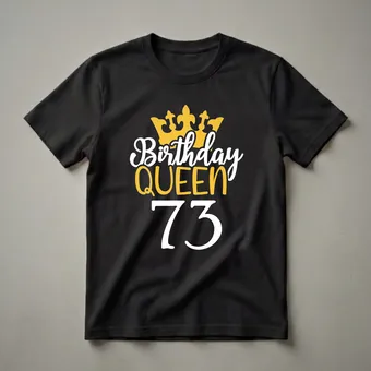 73rd Birthday Queen Crown Graphic T-Shirt for Women Turning 73