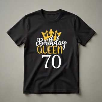 70th Birthday Queen Crown Graphic T-Shirt for Her
