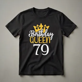 79th Birthday Queen Crown Graphic T-Shirt for Women