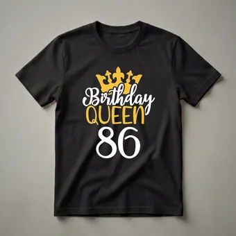 86th Birthday Queen Crown Graphic T-Shirt for Women Turning 86