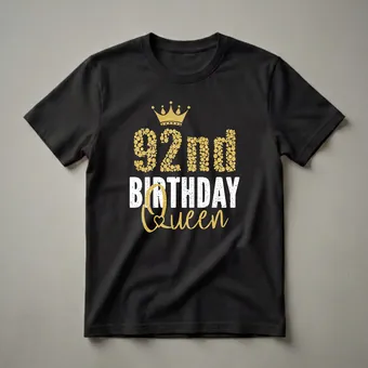 92nd Birthday Queen Crown Graphic T-Shirt for Women