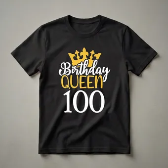 100th Birthday Queen Crown Graphic T-Shirt for Her