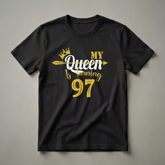 97th Birthday Queen Crown Graphic Turning T-Shirt for Women