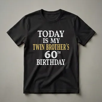 Twin Brother's 60th Birthday Party Graphic T-Shirt for Siblings