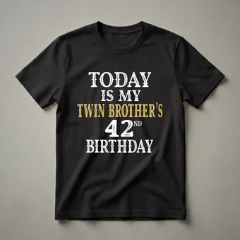 Twin Brother's 42nd Birthday Party Graphic T-Shirt for Siblings
